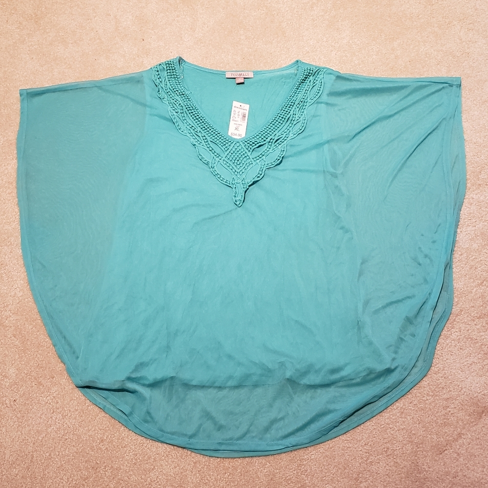 Teal flowy blouse